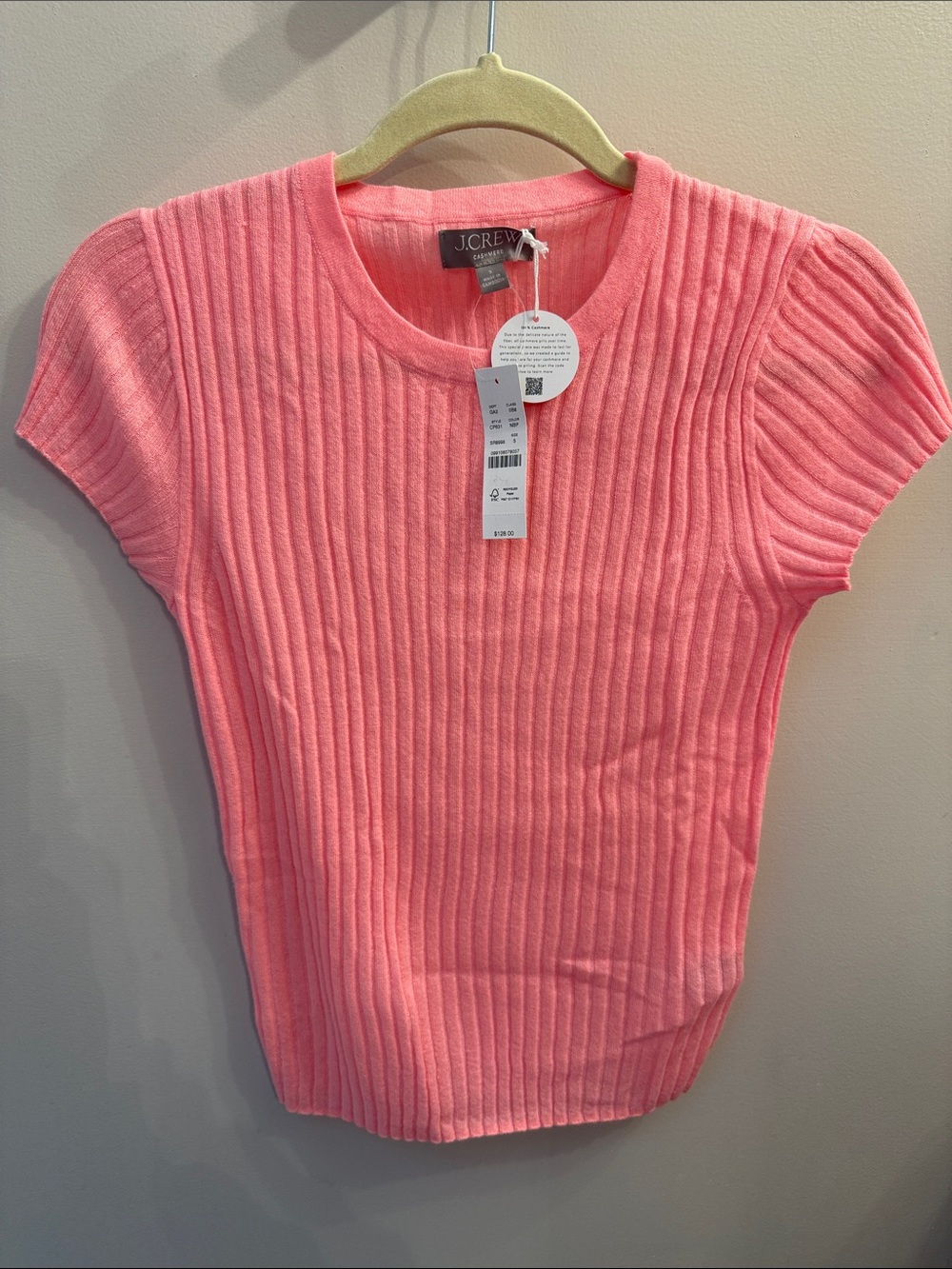 J. Crew Featherweight cashmere ribbed sweater-tee NWT